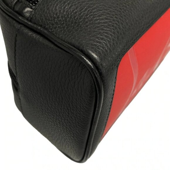 Auth CHRISTIAN LOUBOUTIN 1205142 Black Red Leather Clutch Bag - Picture 6 of 16